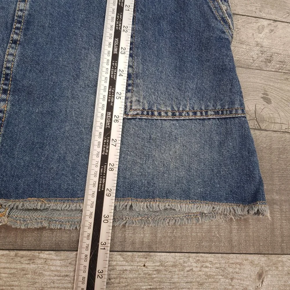 Free People Denim Dungaree Dress Small UK 10 Blue Mid Wash Coverall Casual BN - Picture 5 of 10